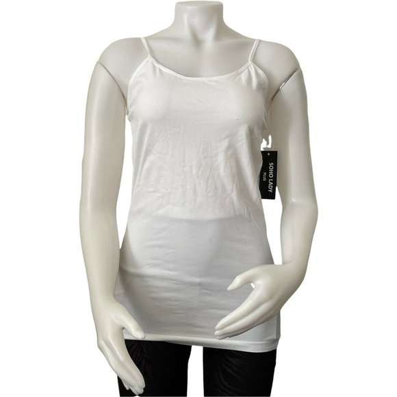 Splash Tops - Women’s Tank Tops SPLASH Sleeveless Camisole Spaghetti Strap White Plus Size One
